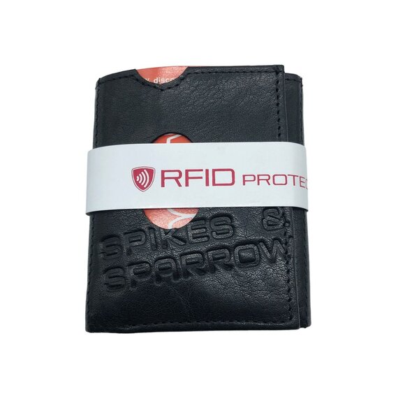 Spikes & Sparrow Austin Black RFID Leather Wallet With Box Style 16530 - Picture 2 of 6